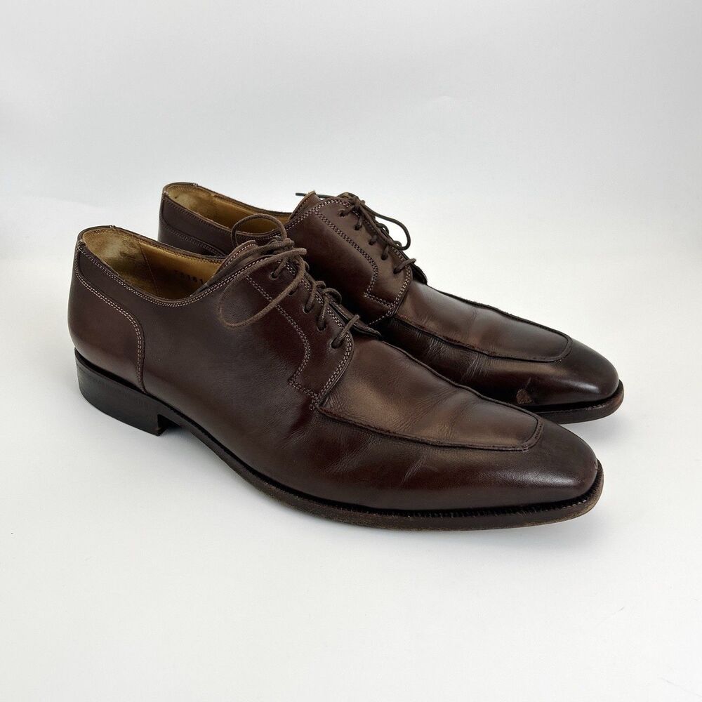 Santoni Pritchard Dress Shoes Mens Sz 9 D Apron Toe Lot Of 2 Black/Brown READ - Picture 2 of 16